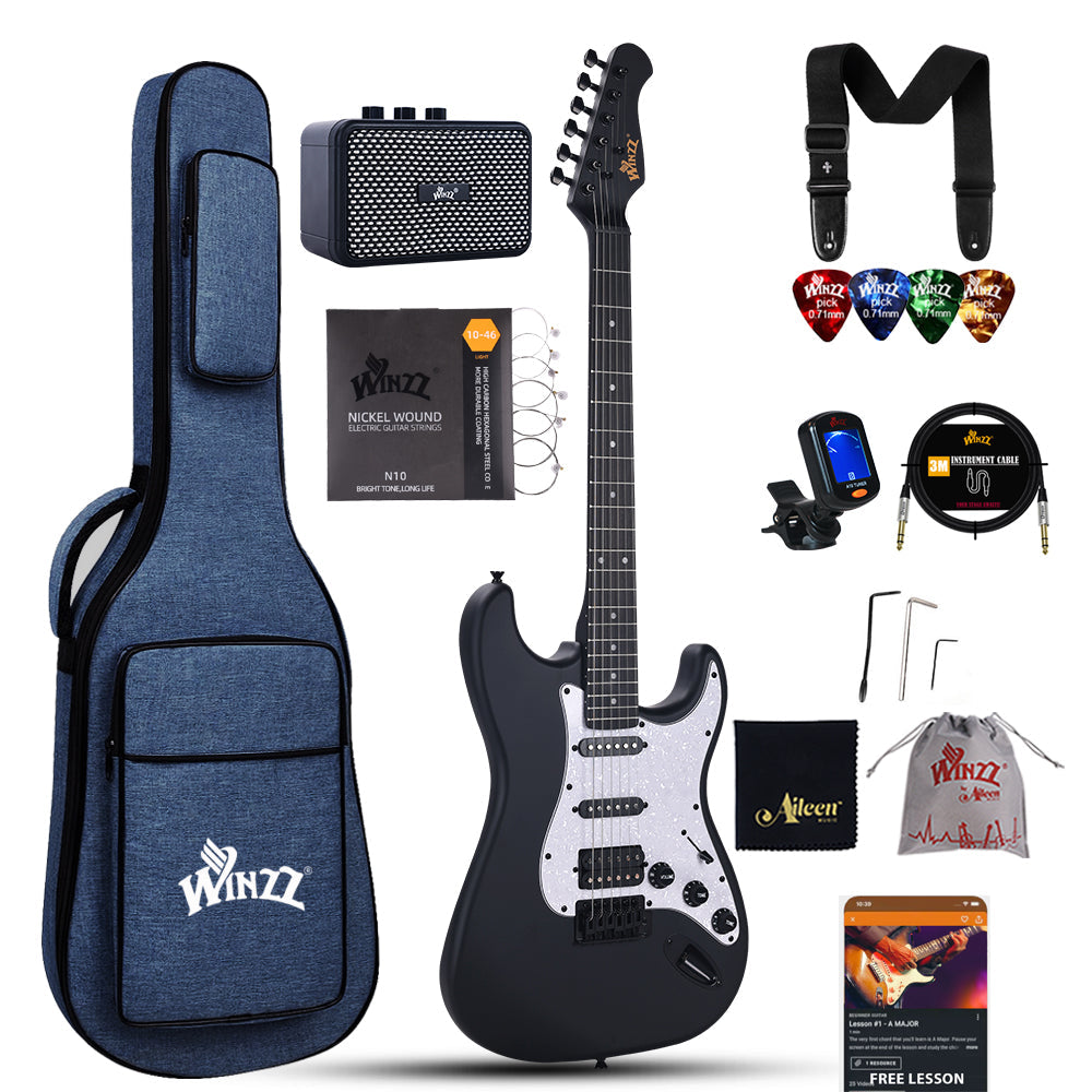 Solid Poplar Wood Electric Guitar - 39-Inch Beginner